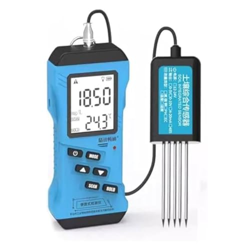 GJBMXSM Digitaler 7-in-1-Bodentester, Hochpräzises Npk-/Ph-/Ec-/Feuchtigkeits-/Temperatur-/Luftfeuchtigkeitssensormessgerät, Bodenfruchtbarkeitstest mit LCD Für Garten/Bauernhof/Gewächshaus von GJBMXSM