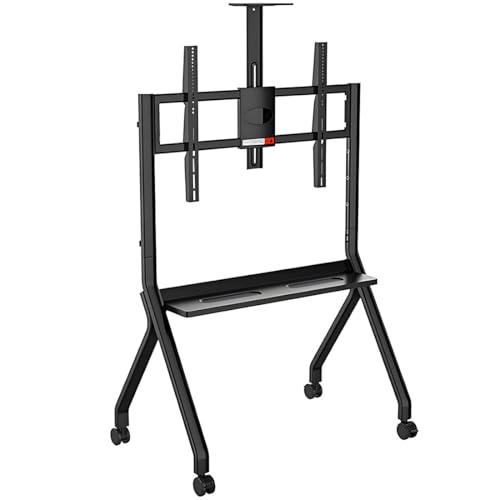 GJBMXSM Smart Board-Ständer, 120 Kg, Mobiler TV-Bodenständer Für 55-100-Zoll-Fernseher, Höhenverstellbar Mit 4 Feststellbaren Rädern, Tragbarer Wagen, Für Schule, Büro Und Heimgebrauch von GJBMXSM