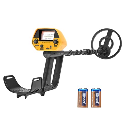 Metalldetektor Kinder GJCrafts Metalldetektor Profi Pinpointer Goldsuchgerät mit Hochpräziser 20cm Wasserdichter Suchspule Höhenverstellbare 78-108cm für Kinder Erwachsene DISC & All Metal Mode von GJCrafts