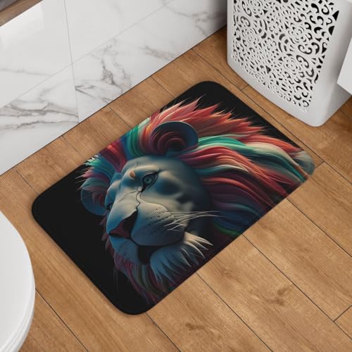 Abstrakte 3D-Kunst-Löwen-Fußmatte, Willkommens-Fußmatte, rutschfest, saugfähig, Badteppich, weich, waschbar, Bodenmatte, moderner Teppich für stilvolle Küche, Schlafzimmer, Badezimmer, Dekoration Abstrakte 3D-Kunst-Löwen-Fußmatte, Willkommens-Fußmatte, rutschfest, saugfähig, Badteppich, weich, waschbar, Bodenmatte, moderner Teppich für stilvolle Küche, Schlafzimmer, Badezimmer, Dekoration von GJHKSSVB