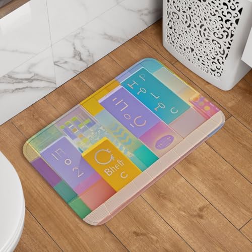 Fußmatte in hellen Pastellfarben, rutschfest, saugfähig, Badteppich, weich, waschbar, Bodenmatte, moderner Teppich für stilvolle Küche, Schlafzimmer, Badezimmer, Dekoration, 40,6 x 61 cm Fußmatte in hellen Pastellfarben, rutschfest, saugfähig, Badteppich, weich, waschbar, Bodenmatte, moderner Teppich für stilvolle Küche, Schlafzimmer, Badezimmer, Dekoration, 40,6 x 61 cm von GJHKSSVB