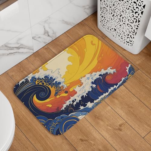 Fußmatte mit lebendigem Meereslandschaftsmuster, rutschfest, saugfähig, Badteppich, weich, waschbar, Bodenmatte, moderner Teppich für stilvolle Küche, Schlafzimmer, Badezimmer, Dekoration, 40,6 x 61 Fußmatte mit lebendigem Meereslandschaftsmuster, rutschfest, saugfähig, Badteppich, weich, waschbar, Bodenmatte, moderner Teppich für stilvolle Küche, Schlafzimmer, Badezimmer, Dekoration, 40,6 x 61 von GJHKSSVB
