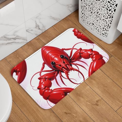 Fußmatte mit rotem Hummer-Druck, rutschfest, saugfähig, Badteppich, weich, waschbar, Bodenmatte, moderner Teppich für stilvolle Küche, Schlafzimmer, Badezimmer, Dekoration, 40,6 x 61 cm Fußmatte mit rotem Hummer-Druck, rutschfest, saugfähig, Badteppich, weich, waschbar, Bodenmatte, moderner Teppich für stilvolle Küche, Schlafzimmer, Badezimmer, Dekoration, 40,6 x 61 cm von GJHKSSVB