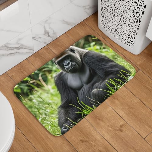 Gorilla in The Grass Fußmatte Willkommens-Fußmatte, rutschfest, saugfähig, Badteppich, weich, waschbar, Bodenmatte, moderner Teppich für stilvolle Küche, Schlafzimmer, Badezimmer, Dekoration, 40,6 x Gorilla in The Grass Fußmatte Willkommens-Fußmatte, rutschfest, saugfähig, Badteppich, weich, waschbar, Bodenmatte, moderner Teppich für stilvolle Küche, Schlafzimmer, Badezimmer, Dekoration, 40,6 x von GJHKSSVB