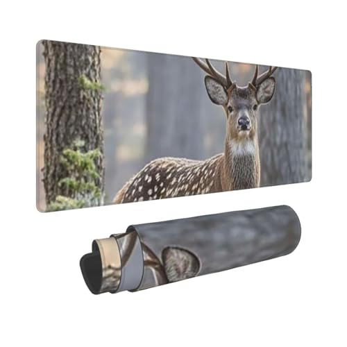 Großes Gaming-Mauspad, 30,5 x 80 cm, erweitertes XXL-Mauspad mit genähten Kanten, rutschfeste, lange Schreibtischunterlage, Camouflage, Hirsch, Schreibtischunterlage für Tastatur, Zuhause, Büro Großes Gaming-Mauspad, 30,5 x 80 cm, erweitertes XXL-Mauspad mit genähten Kanten, rutschfeste, lange Schreibtischunterlage, Camouflage, Hirsch, Schreibtischunterlage für Tastatur, Zuhause, Büro von GJHKSSVB