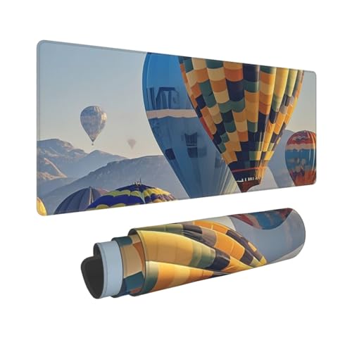 Großes Gaming-Mauspad, 30,5 x 80 cm, erweitertes XXL-Mauspad mit genähten Kanten, rutschfeste, lange Schreibtischunterlage, Heißluftballons, 2 Schreibtischunterlage für Tastatur, Zuhause, Büro, Gaming Großes Gaming-Mauspad, 30,5 x 80 cm, erweitertes XXL-Mauspad mit genähten Kanten, rutschfeste, lange Schreibtischunterlage, Heißluftballons, 2 Schreibtischunterlage für Tastatur, Zuhause, Büro, Gaming von GJHKSSVB