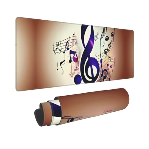 Großes Gaming-Mauspad, 30,5 x 80 cm, erweitertes XXL-Mauspad mit genähten Kanten, rutschfeste, lange Schreibtischunterlage, Musiknoten, Schreibtischunterlage für Tastatur, Zuhause, Büro, Gaming Großes Gaming-Mauspad, 30,5 x 80 cm, erweitertes XXL-Mauspad mit genähten Kanten, rutschfeste, lange Schreibtischunterlage, Musiknoten, Schreibtischunterlage für Tastatur, Zuhause, Büro, Gaming von GJHKSSVB