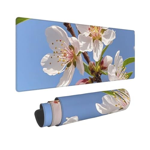 Großes Gaming-Mauspad, 30,5 x 80 cm, erweitertes XXL-Mauspad mit genähten Kanten, rutschfeste, lange Schreibtischunterlage, Pfirsichblumen, Bildschreibunterlage für Tastatur, Zuhause, Büro, Gaming Großes Gaming-Mauspad, 30,5 x 80 cm, erweitertes XXL-Mauspad mit genähten Kanten, rutschfeste, lange Schreibtischunterlage, Pfirsichblumen, Bildschreibunterlage für Tastatur, Zuhause, Büro, Gaming von GJHKSSVB