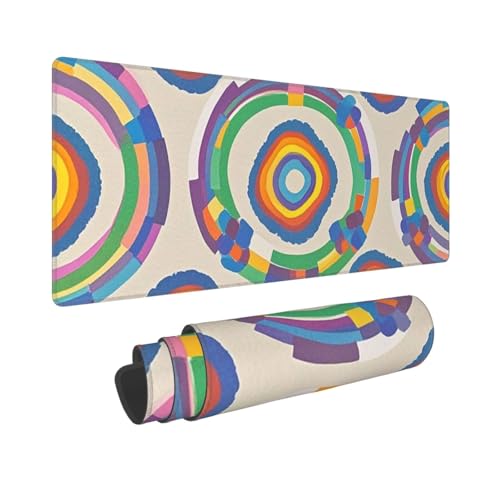 Großes Gaming-Mauspad, 30,5 x 80 cm, erweitertes XXL-Mauspad mit genähten Kanten, rutschfeste, lange Schreibtischunterlage, Regenbogenmuster, Schreibtischunterlage für Tastatur, Zuhause, Büro, Gaming Großes Gaming-Mauspad, 30,5 x 80 cm, erweitertes XXL-Mauspad mit genähten Kanten, rutschfeste, lange Schreibtischunterlage, Regenbogenmuster, Schreibtischunterlage für Tastatur, Zuhause, Büro, Gaming von GJHKSSVB