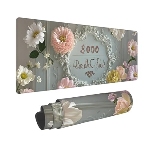 Großes Gaming-Mauspad, 30,5 x 80 cm, erweitertes XXL-Mauspad mit genähten Kanten, rutschfeste, lange Schreibtischunterlage, Shabby-Chic-Blumen, 2 Stück, Schreibtischunterlage für Tastatur, Zuhause Großes Gaming-Mauspad, 30,5 x 80 cm, erweitertes XXL-Mauspad mit genähten Kanten, rutschfeste, lange Schreibtischunterlage, Shabby-Chic-Blumen, 2 Stück, Schreibtischunterlage für Tastatur, Zuhause von GJHKSSVB