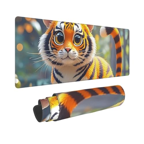 Großes Gaming-Mauspad, 30,5 x 80 cm, erweitertes XXL-Mauspad mit genähten Kanten, rutschfeste, lange Schreibtischunterlage, Tigerstreifen, orangefarbene Schreibtischunterlage für Tastatur, Zuhause Großes Gaming-Mauspad, 30,5 x 80 cm, erweitertes XXL-Mauspad mit genähten Kanten, rutschfeste, lange Schreibtischunterlage, Tigerstreifen, orangefarbene Schreibtischunterlage für Tastatur, Zuhause von GJHKSSVB