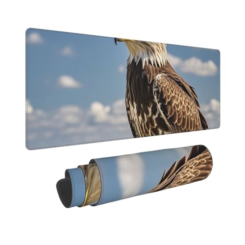 Großes Gaming-Mauspad, 30,5 x 80 cm, erweitertes XXL-Mauspad mit genähten Kanten, rutschfeste, lange Schreibtischunterlage, ein einsamer Adler, Schreibtischunterlage für Tastatur, Zuhause, Büro Großes Gaming-Mauspad, 30,5 x 80 cm, erweitertes XXL-Mauspad mit genähten Kanten, rutschfeste, lange Schreibtischunterlage, ein einsamer Adler, Schreibtischunterlage für Tastatur, Zuhause, Büro von GJHKSSVB