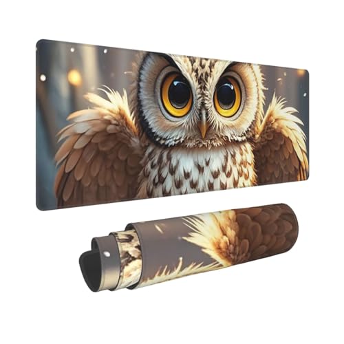 Großes Gaming-Mauspad, 30,5 x 80 cm, erweitertes XXL-Mauspad mit genähten Kanten, rutschfeste, lange Schreibtischunterlage, niedliche Eulen-Schreibtischunterlage für Tastatur, Zuhause, Büro, Gaming Großes Gaming-Mauspad, 30,5 x 80 cm, erweitertes XXL-Mauspad mit genähten Kanten, rutschfeste, lange Schreibtischunterlage, niedliche Eulen-Schreibtischunterlage für Tastatur, Zuhause, Büro, Gaming von GJHKSSVB