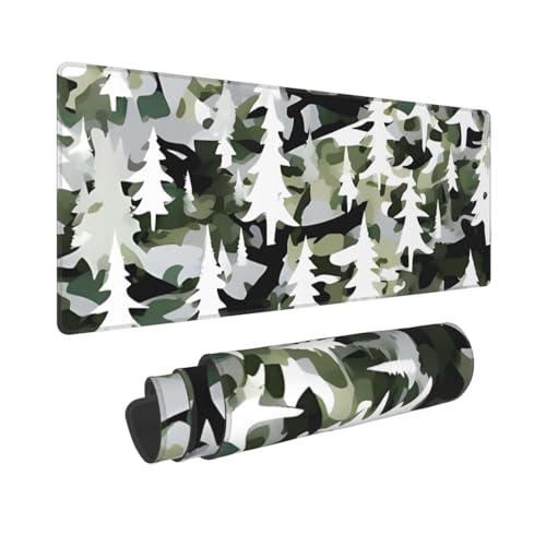 Großes Gaming-Mauspad, 30,5 x 80 cm, erweitertes XXL-Mauspad mit genähten Kanten, rutschfeste, lange Schreibtischunterlage, weiße Bäume, Camouflage, Schreibtischunterlage für Tastatur, Zuhause, Büro Großes Gaming-Mauspad, 30,5 x 80 cm, erweitertes XXL-Mauspad mit genähten Kanten, rutschfeste, lange Schreibtischunterlage, weiße Bäume, Camouflage, Schreibtischunterlage für Tastatur, Zuhause, Büro von GJHKSSVB