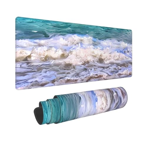 Großes Gaming-Mauspad, 30,5 x 80 cm, erweitertes XXL-Mauspad mit genähten Kanten, rutschfeste, lange Schreibtischunterlage, weißer Strand, tropisches Meer, Schreibtischunterlage für Tastatur, Zuhause Großes Gaming-Mauspad, 30,5 x 80 cm, erweitertes XXL-Mauspad mit genähten Kanten, rutschfeste, lange Schreibtischunterlage, weißer Strand, tropisches Meer, Schreibtischunterlage für Tastatur, Zuhause von GJHKSSVB