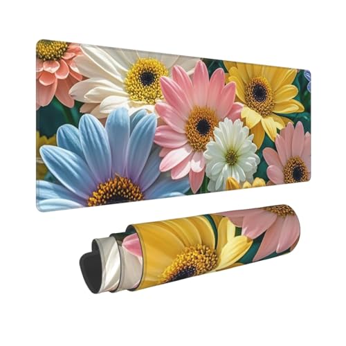 Großes Gaming-Mauspad, 30,5 x 80 cm, erweitertes XXL-Mauspad mit genähten Kanten, rutschfeste, lange Schreibtischunterlage mit Blumen als Hintergrund, Schreibtischunterlage für Tastatur, Zuhause, Büro Großes Gaming-Mauspad, 30,5 x 80 cm, erweitertes XXL-Mauspad mit genähten Kanten, rutschfeste, lange Schreibtischunterlage mit Blumen als Hintergrund, Schreibtischunterlage für Tastatur, Zuhause, Büro von GJHKSSVB