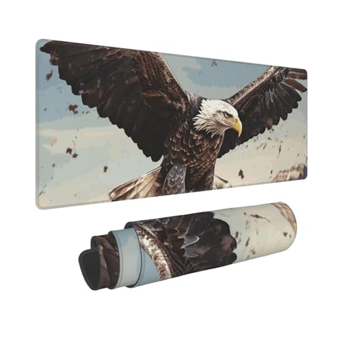 Großes Gaming-Mauspad, 30,5 x 80 cm, erweitertes XXL-Mauspad mit genähten Kanten, rutschfeste, lange Schreibtischunterlage mit fliegendem Adler, Schreibtischunterlage für Tastatur, Zuhause, Büro Großes Gaming-Mauspad, 30,5 x 80 cm, erweitertes XXL-Mauspad mit genähten Kanten, rutschfeste, lange Schreibtischunterlage mit fliegendem Adler, Schreibtischunterlage für Tastatur, Zuhause, Büro von GJHKSSVB