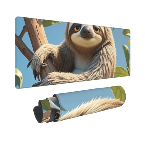 Großes Gaming-Mauspad, 30,5 x 80 cm, verlängertes XXL-Mauspad mit genähten Kanten, rutschfeste, lange Schreibtischunterlage, Cartoon-Faultier-Schreibtischunterlage für Tastatur, Zuhause, Büro, Gaming Großes Gaming-Mauspad, 30,5 x 80 cm, verlängertes XXL-Mauspad mit genähten Kanten, rutschfeste, lange Schreibtischunterlage, Cartoon-Faultier-Schreibtischunterlage für Tastatur, Zuhause, Büro, Gaming von GJHKSSVB