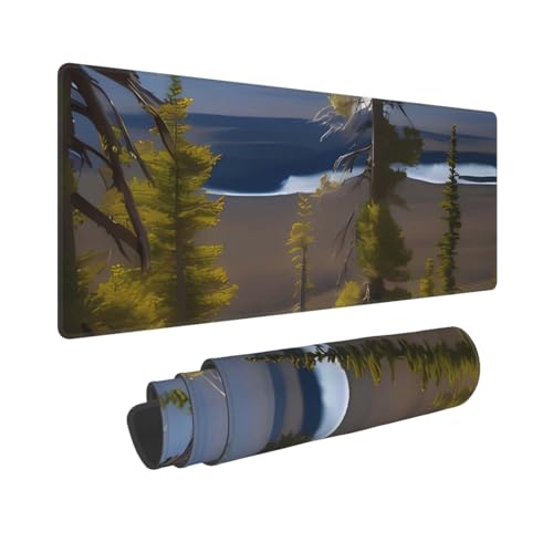 Großes Gaming-Mauspad, 30,5 x 80 cm, verlängertes XXL-Mauspad mit genähten Kanten, rutschfeste, lange Schreibtischunterlage, Elch, Bergkiefer, Druck, Schreibtischunterlage für Tastatur, Zuhause, Büro Großes Gaming-Mauspad, 30,5 x 80 cm, verlängertes XXL-Mauspad mit genähten Kanten, rutschfeste, lange Schreibtischunterlage, Elch, Bergkiefer, Druck, Schreibtischunterlage für Tastatur, Zuhause, Büro von GJHKSSVB