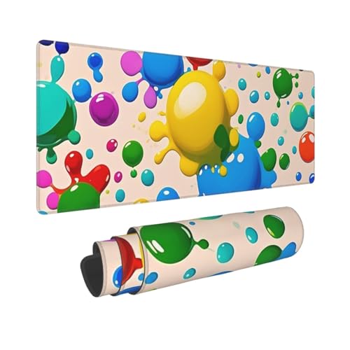 Großes Gaming-Mauspad, 30,5 x 80 cm, verlängertes XXL-Mauspad mit genähten Kanten, rutschfeste, lange Schreibtischunterlage, Farbspritzer-Muster, 2 Stück, Schreibtischunterlage für Tastatur, Zuhause Großes Gaming-Mauspad, 30,5 x 80 cm, verlängertes XXL-Mauspad mit genähten Kanten, rutschfeste, lange Schreibtischunterlage, Farbspritzer-Muster, 2 Stück, Schreibtischunterlage für Tastatur, Zuhause von GJHKSSVB