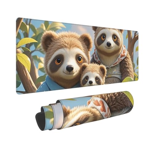 Großes Gaming-Mauspad, 30,5 x 80 cm, verlängertes XXL-Mauspad mit genähten Kanten, rutschfeste, lange Schreibtischunterlage, Faultier-Familien-Schreibtischunterlage für Tastatur, Zuhause, Büro, Gaming Großes Gaming-Mauspad, 30,5 x 80 cm, verlängertes XXL-Mauspad mit genähten Kanten, rutschfeste, lange Schreibtischunterlage, Faultier-Familien-Schreibtischunterlage für Tastatur, Zuhause, Büro, Gaming von GJHKSSVB