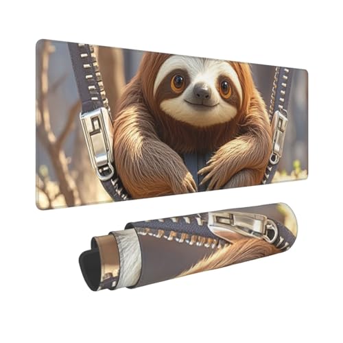 Großes Gaming-Mauspad, 30,5 x 80 cm, verlängertes XXL-Mauspad mit genähten Kanten, rutschfeste, lange Schreibtischunterlage, Faultier auf Reißverschluss, Schreibtischunterlage für Tastatur, Zuhause Großes Gaming-Mauspad, 30,5 x 80 cm, verlängertes XXL-Mauspad mit genähten Kanten, rutschfeste, lange Schreibtischunterlage, Faultier auf Reißverschluss, Schreibtischunterlage für Tastatur, Zuhause von GJHKSSVB