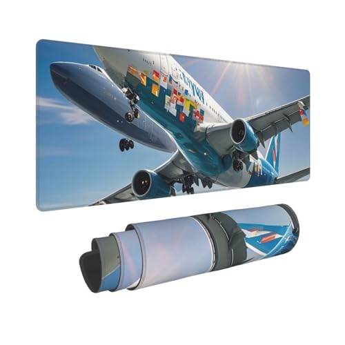 Großes Gaming-Mauspad, 30,5 x 80 cm, verlängertes XXL-Mauspad mit genähten Kanten, rutschfeste, lange Schreibtischunterlage, Flugzeug, Schreibtischunterlage für Tastatur, Zuhause, Büro, Gaming, Arbeit Großes Gaming-Mauspad, 30,5 x 80 cm, verlängertes XXL-Mauspad mit genähten Kanten, rutschfeste, lange Schreibtischunterlage, Flugzeug, Schreibtischunterlage für Tastatur, Zuhause, Büro, Gaming, Arbeit von GJHKSSVB