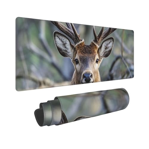 Großes Gaming-Mauspad, 30,5 x 80 cm, verlängertes XXL-Mauspad mit genähten Kanten, rutschfeste, lange Schreibtischunterlage, Geweih, Schreibtischunterlage für Tastatur, Zuhause, Büro, Gaming, Arbeit Großes Gaming-Mauspad, 30,5 x 80 cm, verlängertes XXL-Mauspad mit genähten Kanten, rutschfeste, lange Schreibtischunterlage, Geweih, Schreibtischunterlage für Tastatur, Zuhause, Büro, Gaming, Arbeit von GJHKSSVB
