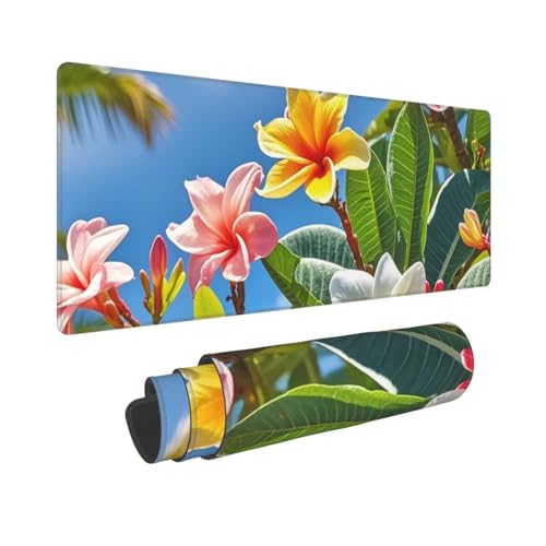 Großes Gaming-Mauspad, 30,5 x 80 cm, verlängertes XXL-Mauspad mit genähten Kanten, rutschfeste, lange Schreibtischunterlage, Hawaii-Blumen, Schreibtischunterlage für Tastatur, Zuhause, Büro, Gaming Großes Gaming-Mauspad, 30,5 x 80 cm, verlängertes XXL-Mauspad mit genähten Kanten, rutschfeste, lange Schreibtischunterlage, Hawaii-Blumen, Schreibtischunterlage für Tastatur, Zuhause, Büro, Gaming von GJHKSSVB