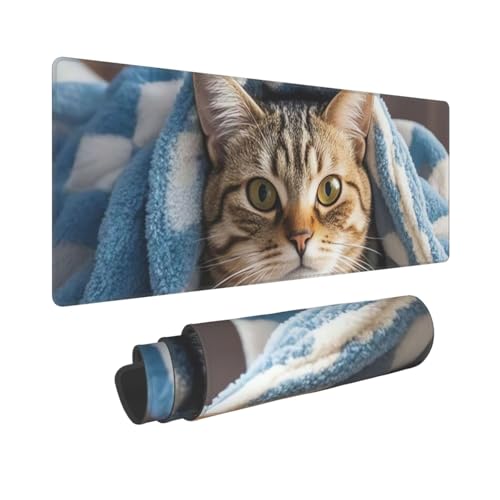 Großes Gaming-Mauspad, 30,5 x 80 cm, verlängertes XXL-Mauspad mit genähten Kanten, rutschfeste, lange Schreibtischunterlage, Katzen-Unterdecke, Schreibtischunterlage für Tastatur, Zuhause, Büro Großes Gaming-Mauspad, 30,5 x 80 cm, verlängertes XXL-Mauspad mit genähten Kanten, rutschfeste, lange Schreibtischunterlage, Katzen-Unterdecke, Schreibtischunterlage für Tastatur, Zuhause, Büro von GJHKSSVB