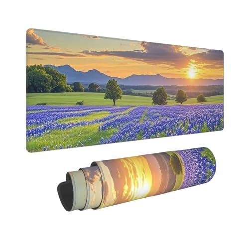 Großes Gaming-Mauspad, 30,5 x 80 cm, verlängertes XXL-Mauspad mit genähten Kanten, rutschfeste, lange Schreibtischunterlage, Texas, Bluebonnets, Landschaft, Schreibtischunterlage für Tastatur, Zuhause Großes Gaming-Mauspad, 30,5 x 80 cm, verlängertes XXL-Mauspad mit genähten Kanten, rutschfeste, lange Schreibtischunterlage, Texas, Bluebonnets, Landschaft, Schreibtischunterlage für Tastatur, Zuhause von GJHKSSVB