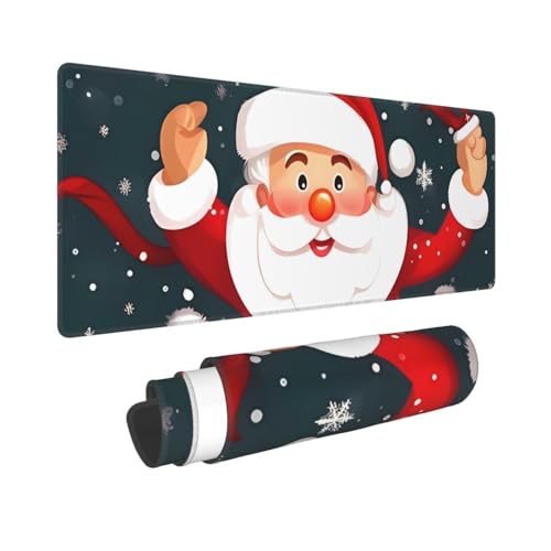 Großes Gaming-Mauspad, 30,5 x 80 cm, verlängertes XXL-Mauspad mit genähten Kanten, rutschfeste, lange Schreibtischunterlage, Weihnachtsmann, Schreibtischunterlage für Tastatur, Zuhause, Büro, Gaming Großes Gaming-Mauspad, 30,5 x 80 cm, verlängertes XXL-Mauspad mit genähten Kanten, rutschfeste, lange Schreibtischunterlage, Weihnachtsmann, Schreibtischunterlage für Tastatur, Zuhause, Büro, Gaming von GJHKSSVB