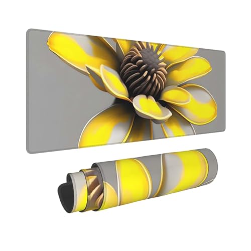 Großes Gaming-Mauspad, 30,5 x 80 cm, verlängertes XXL-Mauspad mit genähten Kanten, rutschfeste, lange Schreibtischunterlage, gelb-graue Blumen-Schreibtischunterlage für Tastatur, Zuhause, Büro, Gaming Großes Gaming-Mauspad, 30,5 x 80 cm, verlängertes XXL-Mauspad mit genähten Kanten, rutschfeste, lange Schreibtischunterlage, gelb-graue Blumen-Schreibtischunterlage für Tastatur, Zuhause, Büro, Gaming von GJHKSSVB