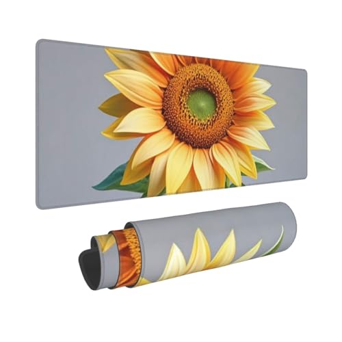 Großes Gaming-Mauspad, 30,5 x 80 cm, verlängertes XXL-Mauspad mit genähten Kanten, rutschfeste, lange Schreibtischunterlage, große Sonnenblume auf Hintergrund, Schreibtischunterlage für Tastatur Großes Gaming-Mauspad, 30,5 x 80 cm, verlängertes XXL-Mauspad mit genähten Kanten, rutschfeste, lange Schreibtischunterlage, große Sonnenblume auf Hintergrund, Schreibtischunterlage für Tastatur von GJHKSSVB