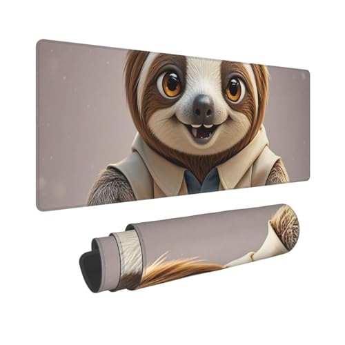 Großes Gaming-Mauspad, 30,5 x 80 cm, verlängertes XXL-Mauspad mit genähten Kanten, rutschfeste, lange Schreibtischunterlage, lustige Faultier-Schreibtischunterlage für Tastatur, Zuhause, Büro, Gaming Großes Gaming-Mauspad, 30,5 x 80 cm, verlängertes XXL-Mauspad mit genähten Kanten, rutschfeste, lange Schreibtischunterlage, lustige Faultier-Schreibtischunterlage für Tastatur, Zuhause, Büro, Gaming von GJHKSSVB