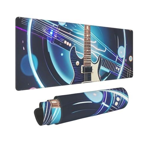 Großes Gaming-Mauspad, 30,5 x 80 cm, verlängertes XXL-Mauspad mit genähten Kanten, rutschfeste, lange Schreibtischunterlage, magische E-Gitarre, Schreibtischunterlage für Tastatur, Zuhause, Büro Großes Gaming-Mauspad, 30,5 x 80 cm, verlängertes XXL-Mauspad mit genähten Kanten, rutschfeste, lange Schreibtischunterlage, magische E-Gitarre, Schreibtischunterlage für Tastatur, Zuhause, Büro von GJHKSSVB