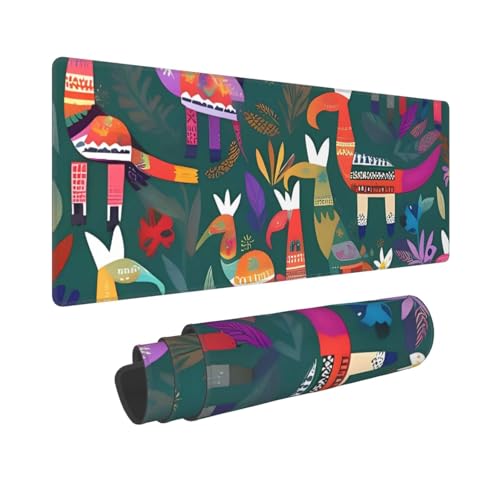 Großes Gaming-Mauspad, 30,5 x 80 cm, verlängertes XXL-Mauspad mit genähten Kanten, rutschfeste, lange Schreibtischunterlage, mexikanisches Otomi-Tier-Schreibtischunterlage für Tastatur, Zuhause, Büro Großes Gaming-Mauspad, 30,5 x 80 cm, verlängertes XXL-Mauspad mit genähten Kanten, rutschfeste, lange Schreibtischunterlage, mexikanisches Otomi-Tier-Schreibtischunterlage für Tastatur, Zuhause, Büro von GJHKSSVB
