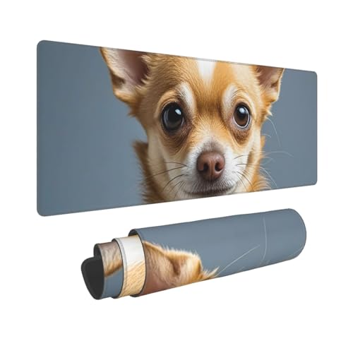 Großes Gaming-Mauspad, 30,5 x 80 cm, verlängertes XXL-Mauspad mit genähten Kanten, rutschfeste, lange Schreibtischunterlage, niedlicher Chihuahua, Schreibtischunterlage für Tastatur, Zuhause, Büro Großes Gaming-Mauspad, 30,5 x 80 cm, verlängertes XXL-Mauspad mit genähten Kanten, rutschfeste, lange Schreibtischunterlage, niedlicher Chihuahua, Schreibtischunterlage für Tastatur, Zuhause, Büro von GJHKSSVB