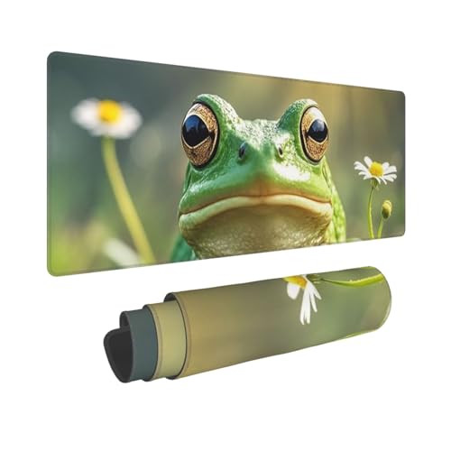 Großes Gaming-Mauspad, 30,5 x 80 cm, verlängertes XXL-Mauspad mit genähten Kanten, rutschfeste, lange Schreibtischunterlage, niedlicher Frosch, Schreibtischunterlage für Tastatur, Zuhause, Büro Großes Gaming-Mauspad, 30,5 x 80 cm, verlängertes XXL-Mauspad mit genähten Kanten, rutschfeste, lange Schreibtischunterlage, niedlicher Frosch, Schreibtischunterlage für Tastatur, Zuhause, Büro von GJHKSSVB