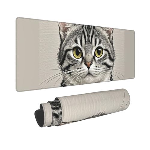 Großes Gaming-Mauspad, 30,5 x 80 cm, verlängertes XXL-Mauspad mit genähten Kanten, rutschfeste, lange Schreibtischunterlage im Bleistift-Stil, Katze, 2 Stück, Schreibtischunterlage für Tastatur Großes Gaming-Mauspad, 30,5 x 80 cm, verlängertes XXL-Mauspad mit genähten Kanten, rutschfeste, lange Schreibtischunterlage im Bleistift-Stil, Katze, 2 Stück, Schreibtischunterlage für Tastatur von GJHKSSVB