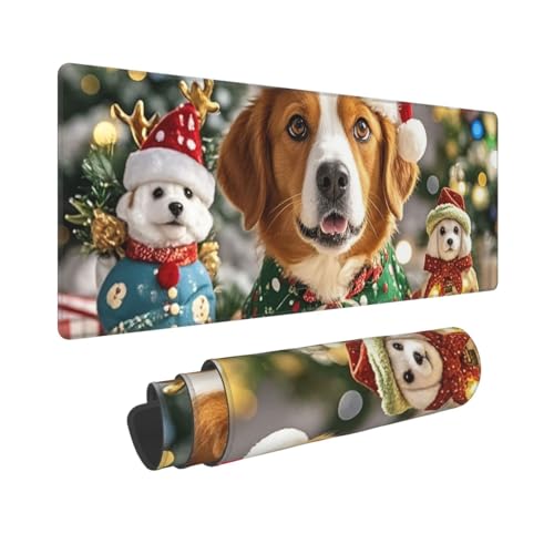 Großes Gaming-Mauspad, 30,5 x 80 cm, verlängertes XXL-Mauspad mit genähten Kanten, rutschfeste, lange Schreibtischunterlage mit Aufschrift "Merry Christmas", Schreibtischunterlage für Tastatur Großes Gaming-Mauspad, 30,5 x 80 cm, verlängertes XXL-Mauspad mit genähten Kanten, rutschfeste, lange Schreibtischunterlage mit Aufschrift "Merry Christmas", Schreibtischunterlage für Tastatur von GJHKSSVB