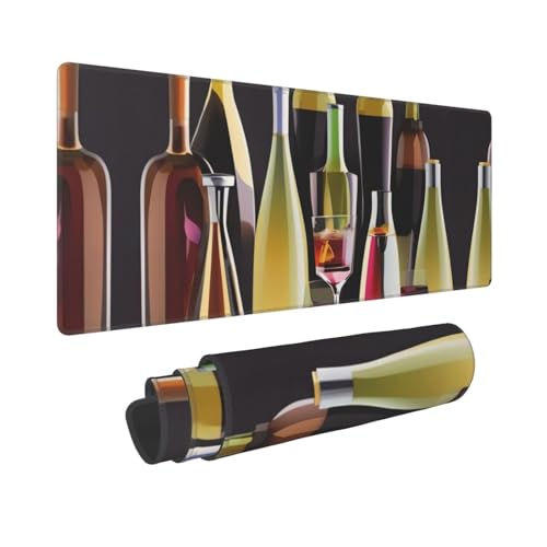 Großes Gaming-Mauspad, 30,5 x 80 cm, verlängertes XXL-Mauspad mit genähten Kanten, rutschfeste lange Schreibtischunterlage, Cocktailgläser und Weinflaschen, Schreibtischunterlage für Tastatur, Zuhause Großes Gaming-Mauspad, 30,5 x 80 cm, verlängertes XXL-Mauspad mit genähten Kanten, rutschfeste lange Schreibtischunterlage, Cocktailgläser und Weinflaschen, Schreibtischunterlage für Tastatur, Zuhause von GJHKSSVB