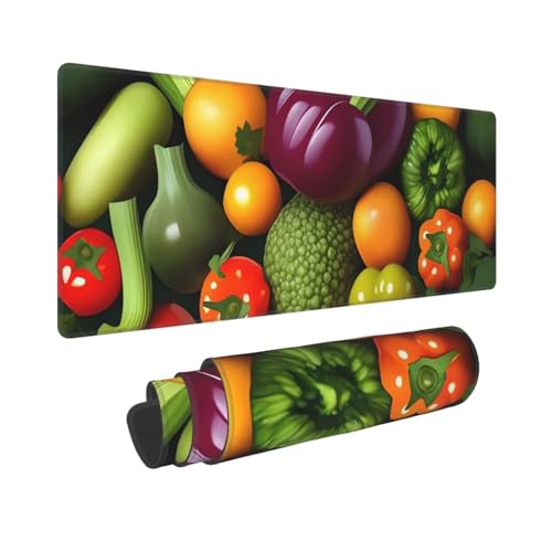 Großes Gaming-Mauspad, 30,5 x 80 cm, verlängertes XXL-Mauspad mit genähten Kanten, rutschfeste lange Schreibtischunterlage, Gemüse, Obst, Schreibtischunterlage für Tastatur, Zuhause, Büro, Gaming Großes Gaming-Mauspad, 30,5 x 80 cm, verlängertes XXL-Mauspad mit genähten Kanten, rutschfeste lange Schreibtischunterlage, Gemüse, Obst, Schreibtischunterlage für Tastatur, Zuhause, Büro, Gaming von GJHKSSVB