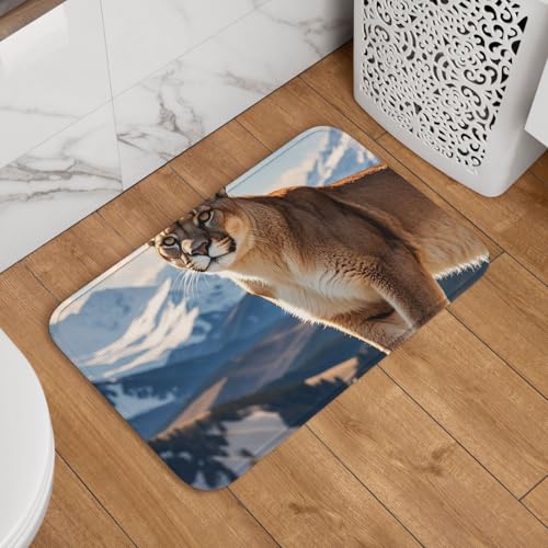 Panther & Mountain Lion Fußmatte Willkommens-Fußmatte, rutschfest, saugfähig, Badteppich, weich, waschbar, Bodenmatte, moderner Teppich für stilvolle Küche, Schlafzimmer, Badezimmer, Dekoration, 40,6 Panther & Mountain Lion Fußmatte Willkommens-Fußmatte, rutschfest, saugfähig, Badteppich, weich, waschbar, Bodenmatte, moderner Teppich für stilvolle Küche, Schlafzimmer, Badezimmer, Dekoration, 40,6 von GJHKSSVB