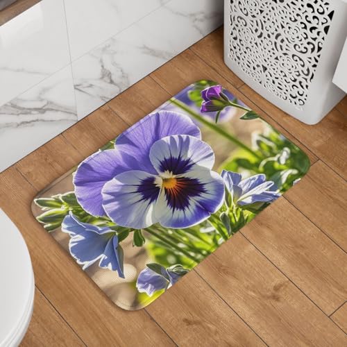 Stiefmütterchen Perfection Fußmatte Willkommens-Fußmatte, rutschfest, saugfähig, Badteppich, weich, waschbar, Bodenmatte, moderner Teppich für stilvolle Küche, Schlafzimmer, Badezimmer, Dekoration Stiefmütterchen Perfection Fußmatte Willkommens-Fußmatte, rutschfest, saugfähig, Badteppich, weich, waschbar, Bodenmatte, moderner Teppich für stilvolle Küche, Schlafzimmer, Badezimmer, Dekoration von GJHKSSVB