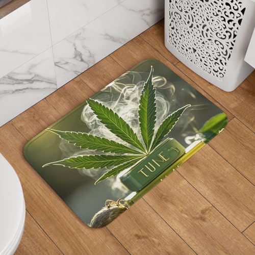 Weed Marihuana Fußmatte Willkommens-Fußmatte, rutschfest, saugfähig, Badteppich, weich, waschbar, Bodenmatte, moderner Teppich für stilvolle Küche, Schlafzimmer, Badezimmer, Dekoration, 40,6 x 61 cm Weed Marihuana Fußmatte Willkommens-Fußmatte, rutschfest, saugfähig, Badteppich, weich, waschbar, Bodenmatte, moderner Teppich für stilvolle Küche, Schlafzimmer, Badezimmer, Dekoration, 40,6 x 61 cm von GJHKSSVB