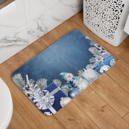Weihnachtliche dekorative Schneemann-Fußmatte, Willkommens-Fußmatte, rutschfest, saugfähig, Badteppich, weich, waschbar, Bodenmatte, moderner Teppich für stilvolle Küche, Schlafzimmer, Badezimmer Weihnachtliche dekorative Schneemann-Fußmatte, Willkommens-Fußmatte, rutschfest, saugfähig, Badteppich, weich, waschbar, Bodenmatte, moderner Teppich für stilvolle Küche, Schlafzimmer, Badezimmer von GJHKSSVB