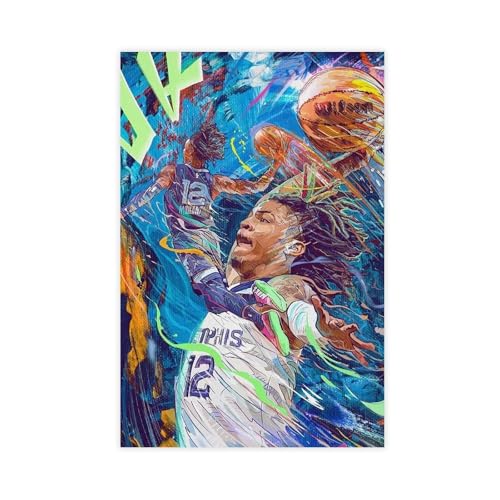 GJHTQLP Ja Morant Poster, 1 Leinwand-Poster, Wandkunst, Dekordruck, Bild Gemälde für Wohnzimmer, Schlafzimmer, Dekoration, 50 x 75 cm von GJHTQLP