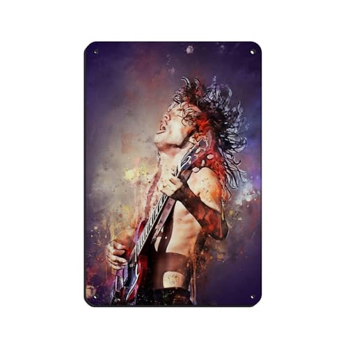 GJHTQLP Poster Angus Young Guitarist Blechschild Vintage Metall Pub Club Cafe Bar Home Wandkunst Dekoration Poster Retro 20 x 30 cm GJHTQLP Poster Angus Young Guitarist Blechschild Vintage Metall Pub Club Cafe Bar Home Wandkunst Dekoration Poster Retro 20 x 30 cm von GJHTQLP