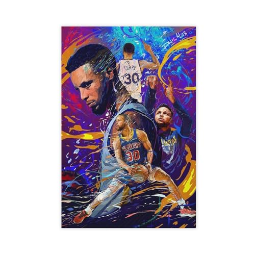 GJHTQLP Steph Curry Poster (2) Leinwandposter Wandkunst Dekor Druck Bild Gemälde für Wohnzimmer Schlafzimmer Dekoration 30 x 45 cm von GJHTQLP